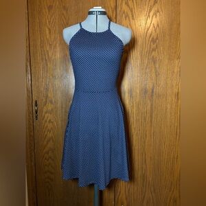 Everly by Francesca Navy and White Polka Dot Midi Dress - medium